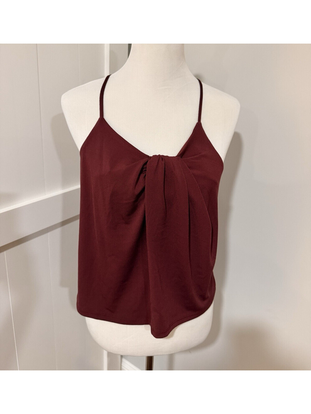 Banana Republic Women's Burgundy Solid Camisole Tank Top Adjustable Straps M